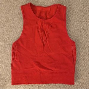 Sweaty Betty Longline Sports Bra Crop Top Red Mesh Athletic Yoga Small Medium